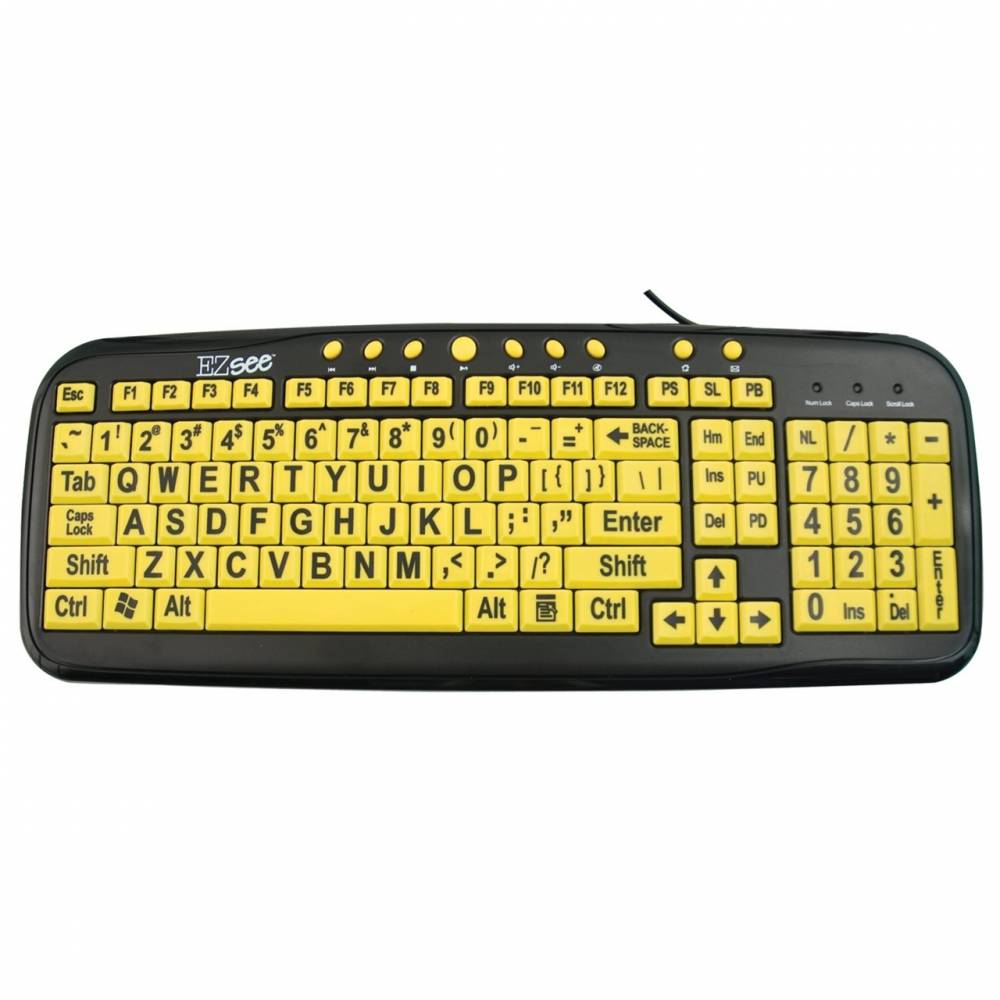 Teclado Con Letra Grande Alto Contraste - Baja Visi�n
